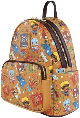 Loungefly Pop! Marvel Gingerbread AOP mini backpack store trio