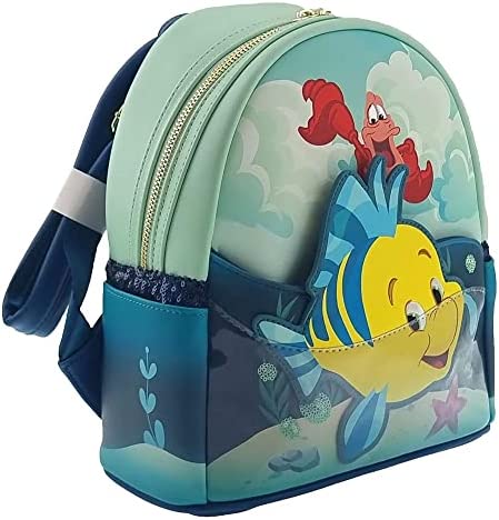 Loungefly Disney Flounder Sebastian The Little Mermaid Sidekicks Mini Backpack - Image 6