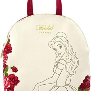 Loungefly Disney Belle Flowers Faux Leather Womens Double Strap Shoulder Bag Purse