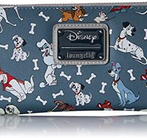 Loungefly Disney Dogs Wallet Zip Around Clutch Faux Leather (Grey)