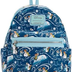 Loungefly Disney Frozen Elsa and Anna Snow Play Womens Double Strap Shoulder Bag Mini Backpack Purse