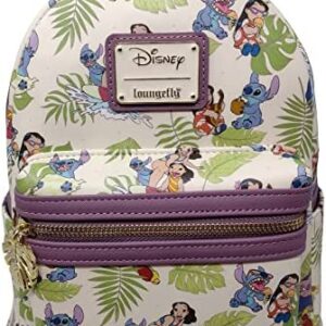 Loungefly Disney Lilo and Stitch Allover Print Womens Double Strap Shoulder Bag Purse