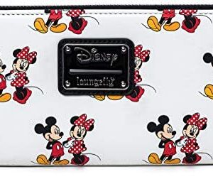 Loungefly Disney Mickey and Minnie Mouse All Over Print Zip Wallet