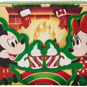 Loungefly Disney Mickey and Minnie Mouse Hot Cocoa Fireplace Zip Around Wallet