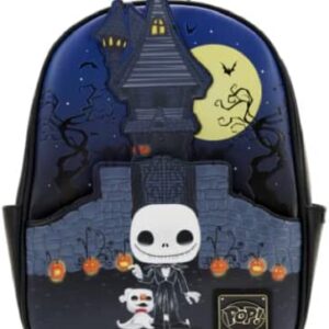 Loungefly Disney POP Nightmare Before Christmas Jack Skellington House Womens Double Strap Shoulder Bag Purse