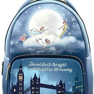 Loungefly Disney Peter Pan Second Star Glow Womens Double Strap Shoulder Bag Purse