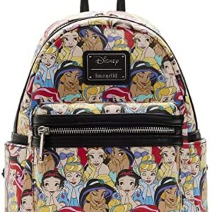 Loungefly Disney Princesses Allover Print Womens Double Strap Shoulder Bag Purse