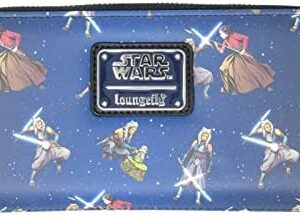 Loungefly Disney Star Wars Ahsoka Tano and Grogu The Mandalorian Allover Print Zip Around Wallet