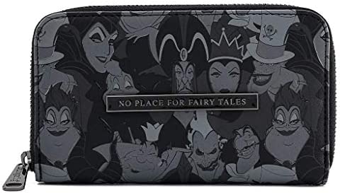 Loungefly Disney Villains Debossed All Over Print Zip Around Wallet