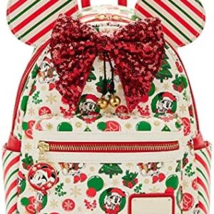 Loungefly Minnie Mouse Christmas Holiday Themed Womens Double Strap Shoulder Bag Purse