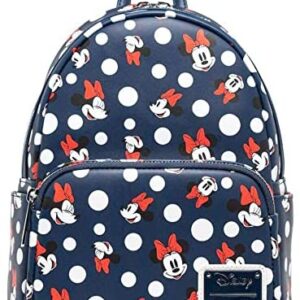Loungefly Women's Disney Minnie Mouse Polka Dot Blue Double Strap Shoulder Bag Purse