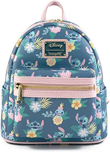 Loungefly x Disney Lilo & Stitch All Over Print Faux Leather Mini Backpack Standard