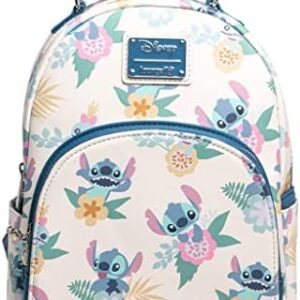 Loungefly x Disney Lilo & Stitch Hawaiian Flowers Stitch and Scrump AOP Double Strap Shoulder Bag Purse