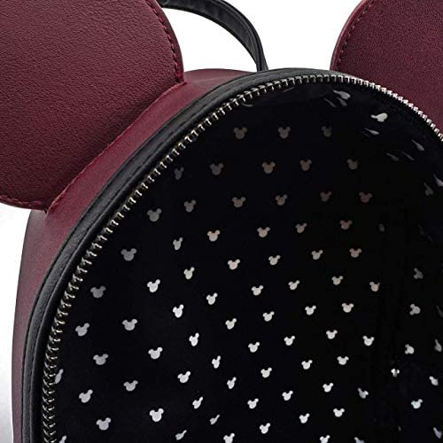 Loungefly Minnie Mouse Maroon Quilted Mini Backpack - Image 3