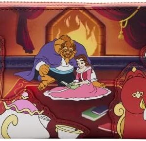 Loungefly Disney Beauty and the Beast Fireplace Scene Zip Around Wallet