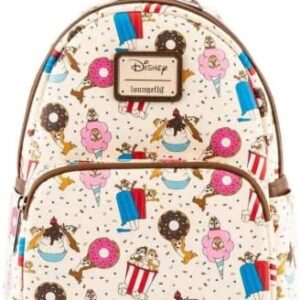 Loungefly Disney Chip and Dale Snackies All Over Print Womens Double Strap Shoulder Bag Purse