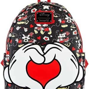 Loungefly Disney Mickey and Minnie Heart Hands Womens Double Strap Shoulder Bag Purse