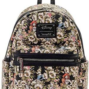 Loungefly Disney Princesses Floral All Over Print Womens Double Strap Shoulder Bag Purse