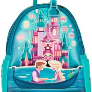 Loungefly Disney Tangled Princess Castle Womens Double Strap Shoulder Bag Purse