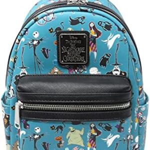 Loungefly Disney The Nightmare Before Christmas Allover Print Womens Double Strap Shoulder Bag Purse