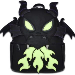 Loungefly GT Exclusive Disney Villains Maleficent Dragon Glow in the Dark Cosplay Mini Backpack