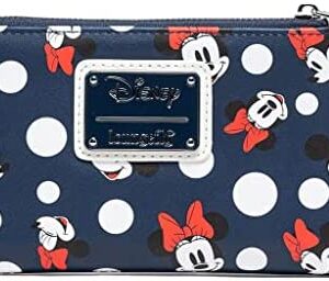 Loungefly Women's Disney Minnie Mouse Polka Dot Navy Zip-Around Wallet