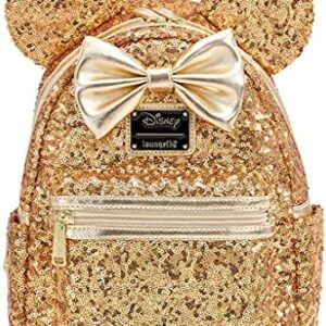 Loungefly X LASR Exclusive Disney Yellow Gold Sequin Minnie Mini Backpack