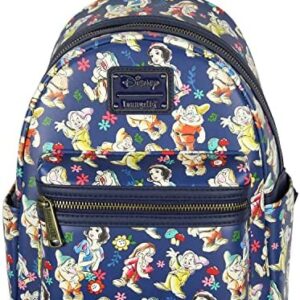 Loungefly Disney Snow White and the Seven Dwarfs Floral Watercolor Allover Print Mini Backpack
