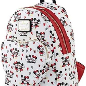 Loungefly Disney Mickey and Minnie Mouse Love AOP Womens Double Strap Shoulder Bag Purse