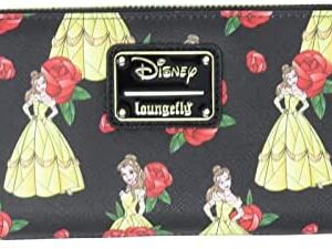 Loungefly Disney Beauty & The Beast Belle Roses Allover Print Zip Around Wallet