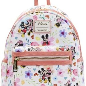 Loungefly Disney Mickey Minnie Mouse Mini Backpack Handbag AOP Floral