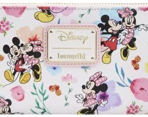 Loungefly Disney Mickey Minnie Mouse Wallet Zip Clutch AOP Floral