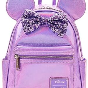 Loungefly Disney Minnie Mouse Glitter Sparkle Womens Double Strap Shoulder Bag Purse