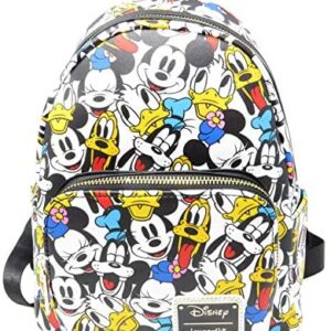 Loungefly Disney The Fab 5 Mickey Minnie Allover Print Double Strap Shoulder Bag Purse