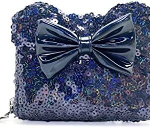 Loungefly X LASR Exclusive Disney Celestial Dreams Black Holographic Sequin Minnie Zip Wallet - Cute Wallets Fashion Cosplay Disneybound