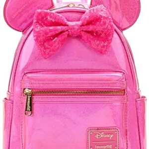 Loungefly Disney Minnie Mouse Glitter Sparkle Womens Double Strap Shoulder Bag Purse