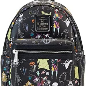 Loungefly Disney Nightmare Before Christmas All Over Print Womens Double Strap Shoulder Bag Purse