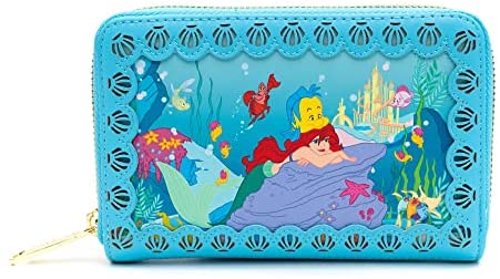 Loungefly Disney The Little Mermaid, Princess Stories Series Ariel Wallet, Flounder Sebastian