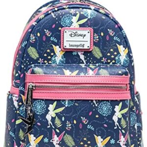 Loungefly Women's Disney Pink Tinkerbell Glow in the Dark Allover Print Backpack
