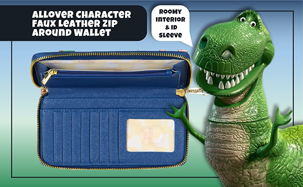Loungefly x Disney Toy Story Allover Character Faux Leather Zip Around Wallet Christmas Holiday Gift