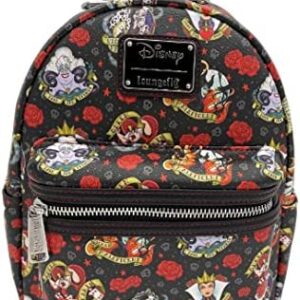 Loungefly Disney Villains Tattoo All Over Print Women's Double Strap Shoulder Bag Purse