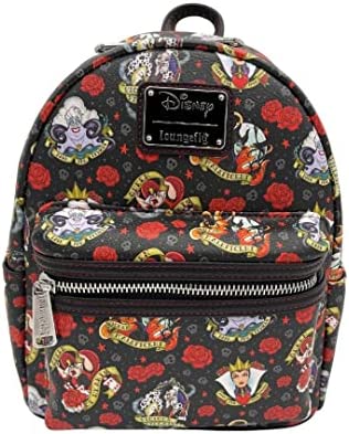 Loungefly Disney Villains Tattoo All Over Print Women's Double Strap Shoulder Bag Purse