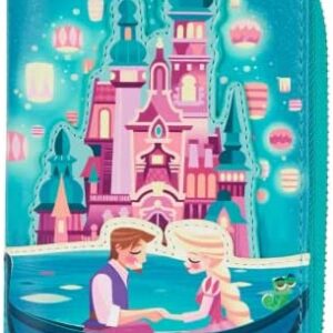 Loungefly Tangled Rapunzel Castle Glow in The Dark Zip Around Wallet