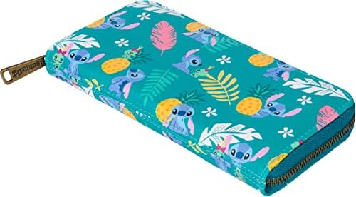 Loungefly Disney Stitch Tropical Print Faux Leather Wallet - Accordion Style & Zip Around - Image 4