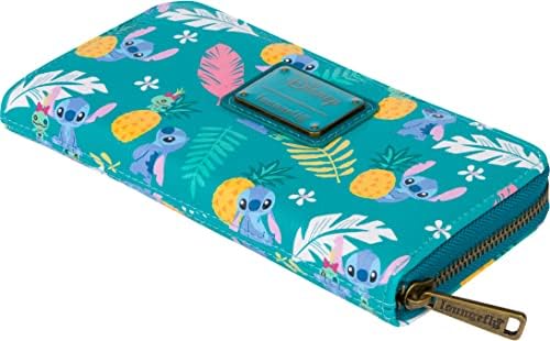 Loungefly Disney Stitch Tropical Print Faux Leather Wallet - Accordion Style & Zip Around - Image 3
