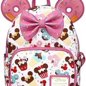 Loungefly Disney Mickey Mouse Cupcakes and Donuts Womens Double Strap Shoulder Bag Purse