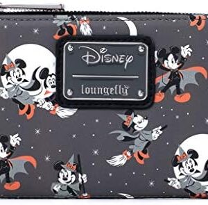 Loungefly Disney Mickey and Minnie Mouse All Over Print Halloween Flap Wallet