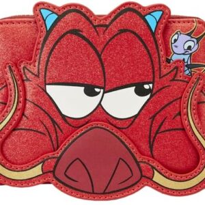 Loungefly Disney Mulan 25th Anniversary Mushu Glitter Cosplay Zip-Around Wallet
