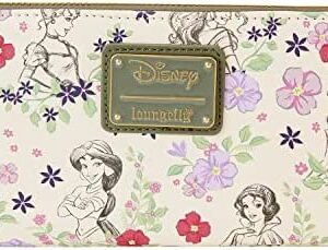 Loungefly Disney Princesses Sketch Floral All Over Print Faux Leather Wallet