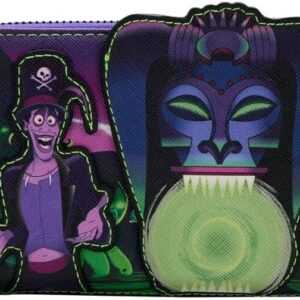 Disney The Princess and the Frog Dr. Facilier Glow in the Dark Zip Around Wallet